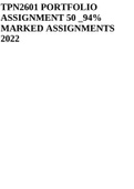 TPN2601-Teaching Practice I PORTFOLIO ASSIGNMENTS 50 &lowbar;94&percnt; MARKED 2022&period;
