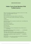 Online Course Exam Questions With Verified Answers