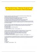  ATI Standard Quiz- Medical Surgical Final Questions And Answers Well Illustrated&period;