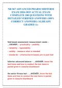 NR 567 ADVANCED PHARM MIDTERM  EXAM 2024-2025 ACTUAL EXAM  COMPLETE 200 QUESTIONS WITH  DETAILED VERIFIED ANSWERS &lpar;100&percnt;  CORRECT ANSWERS&rpar; &sol;ALREADY  GRADED A&plus;