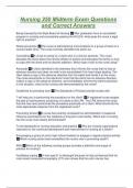 Nursing 250 Midterm Exam Questions and Correct Answers
