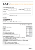 AQA GCSE GEOGRAPHY PAPER 1 (8035/1) QUESTION PAPER 2021