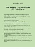 Final Mat Pilates Exam Questions With 100&percnt; Verified Answers