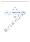 BTEC Business - Unit 7 - Business Decision Making - Guidance&Structure - (Report)