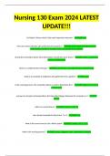 Nursing 130 Exam 2024 LATEST UPDATE&excl;&excl;&excl;
