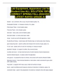 Lab Equipment, Apparatus List for Student Use ALL SOLUTION 100% CORRECT SPRING FALL-2022/2023 LATEST RAFED GRADE A+