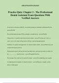 Practice Quiz&colon; Chapter 2 - The Professional Dental Assistant Exam Questions With Verified Answers