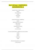 NurS 130 Exam 1 QUESTIONS & ANSWERS&lpar;RATED A&rpar;