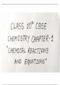 Chemistry Chapter 1 "Chemical Reactions And Equations" Class 10 CBSE NCERT