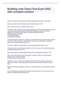 Building code Class Final Exam 2022 with complete solution