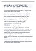 APCO Testing QUESTIONS WITH COMPLETE SOLUTIONS GRADED A&plus;