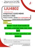 LJU4802 ASSIGNMENT 2 QUIZ MEMO - SEMESTER 2 - 2022 - UNISA 