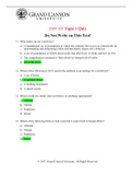 CWV 101 Topic 1 Quiz  Questions And Answers. Grand Canyon University