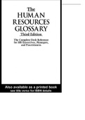 The Human Resources Glossary 3rd Edition.