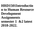 HRD1501-Introductio n to Human Resource Development Assignments semester 1 &2 latest 2018-2022.