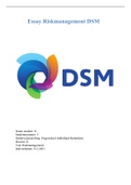Essay DSM Riskmanagement (1014AB233B) Cijfer: 7