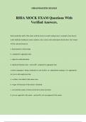 RHIA MOCK EXAM Questions With Verified Answers&period;