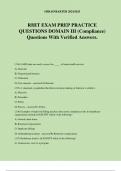 RHIT EXAM PREP PRACTICE QUESTIONS DOMAIN III &lpar;Compliance&rpar; Questions With Verified Answers&period;