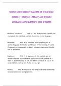 NYSTCE Multi-Subject Teachers of Childhood &lpar;Grade 1- Grade 6&rpar; LITERACY AND ENGLISH LANGUAGE ARTS