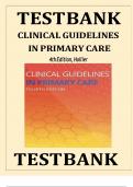 Test Bank For Clinical Guidelines in Primary Care 4th Edition by Amelie Hollier&comma; A&plus; guide&period;