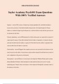 Saylor Academy Psych101 Exam Questions With 100&percnt; Verified Answers