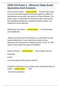 CRM 210 Exam 1 - Missouri State Exam Questions And Answers 