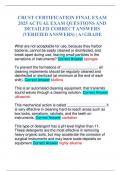 CRCST CERTIFICATION FINAL EXAM 2025 ACTUAL EXAM QUESTIONS AND DETAILED CORRECT ANSWERS &lpar;VERIFIED ANSWERS&rpar; &vert; A&plus;GRADE
