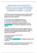 HESI RN HEALTH ASSESSMENT NEWEST ACTUAL EXAM QUESTIONS AND DETAILED CORRECT ANSWERS &lpar;VERIFIED ANSWERS&rpar; &vert; A&plus;GRADE