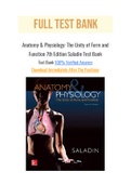 Anatomy & Physiology: The Unity of Form and Function 7th Edition Saladin Test Bank