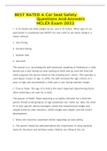 BEST RATED A Car Seat Safety Questions And Answers NCLEX Exam 2022