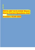 PHYS-1307 6172-21542 Waves Gizmo Correct Questions And Answers YEAR 2022
