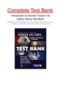 Introduction to Human Factors 1st Edition Stone Test Bank