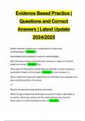 Evidence Based Practice &vert; Questions and Correct Answers &vert; Latest Update 2024&sol;2025