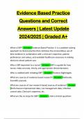 Evidence Based Practice Questions and Correct Answers &vert; Latest Update 2024&sol;2025 &vert; Graded A&plus;