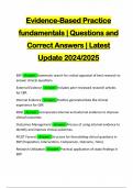Evidence-Based Practice fundamentals &vert; Questions and Correct Answers &vert; Latest Update 2024&sol;2025
