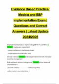 EVIDENCE BASED PRACTICE &lpar;ESB&rpar; BUNDLED EXAMS&colon;&colon;&colon;&colon; QUESTIONS AND CORRECT ANSWERS &vert; LATEST UPDATE 2024&sol;2025