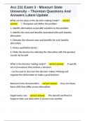 Acc 211 Exam 3 - Missouri State University &ndash; Thornton Questions And Answers Latest Update 