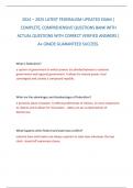 2024 &ndash; 2025 LATEST FEDERALISM UPDATED EXAM &vert;  COMPLETE&comma; COMPREHENSIVE QUESTIONS BANK WITH  ACTUAL QUESTIONS WITH CORRECT VERIFIED ANSWERS &vert;  A&plus; GRADE GUARANTEED SUCCESS&period;