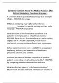 Complete Test Bank Kinn&rsquo;s The Medical Assistant 14th  Edition Niedzwiecki Questions & Answers 