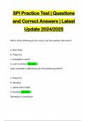 SPI Practice Test &vert; Questions and Correct Answers &vert; Latest Update 2024&sol;2025