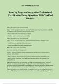 Security Program Integration Professional Certification Exam Questions With Verified Answers&period;