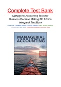 Managerial Accounting Tools for Business Decision Making 8th Edition Weygandt Test Bank