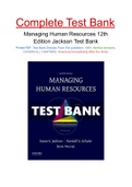 Managing Human Resources 12th Edition Jackson Test Bank