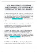 HESI RN MATERNITY - TEST BANK QUESTIONS AND CORRECT ANSWERS  VERIFIED LATEST 2023-2024 GRADE A &plus;