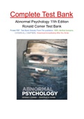 Abnormal Psychology 11th Edition Ronald Comer Test Bank