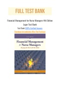 Financial Management for Nurse Managers 4th Edition Leger Test Bank