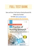 Burns and Grove’s The Practice of Nursing Research 8th Edition Gray Test Bank