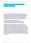 Pharmacy Law Exam with complete solutions 2024&lowbar;2025