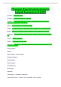 Physical Examination Nursing  Latest Assessment 2022