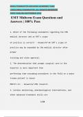 EMT Midterm Exam Questions and Answers &vert; 100&percnt; Pass